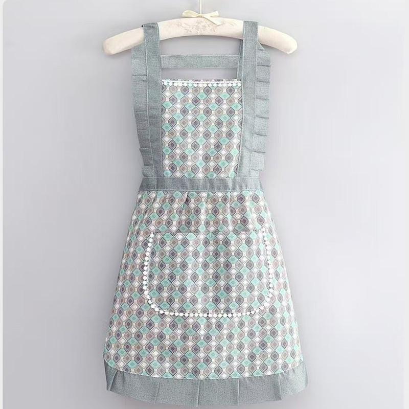 Förkläde för hemmet, Förkläde med ficka, Andningsbar matlagning, Midjeinsnörande arbetskläder