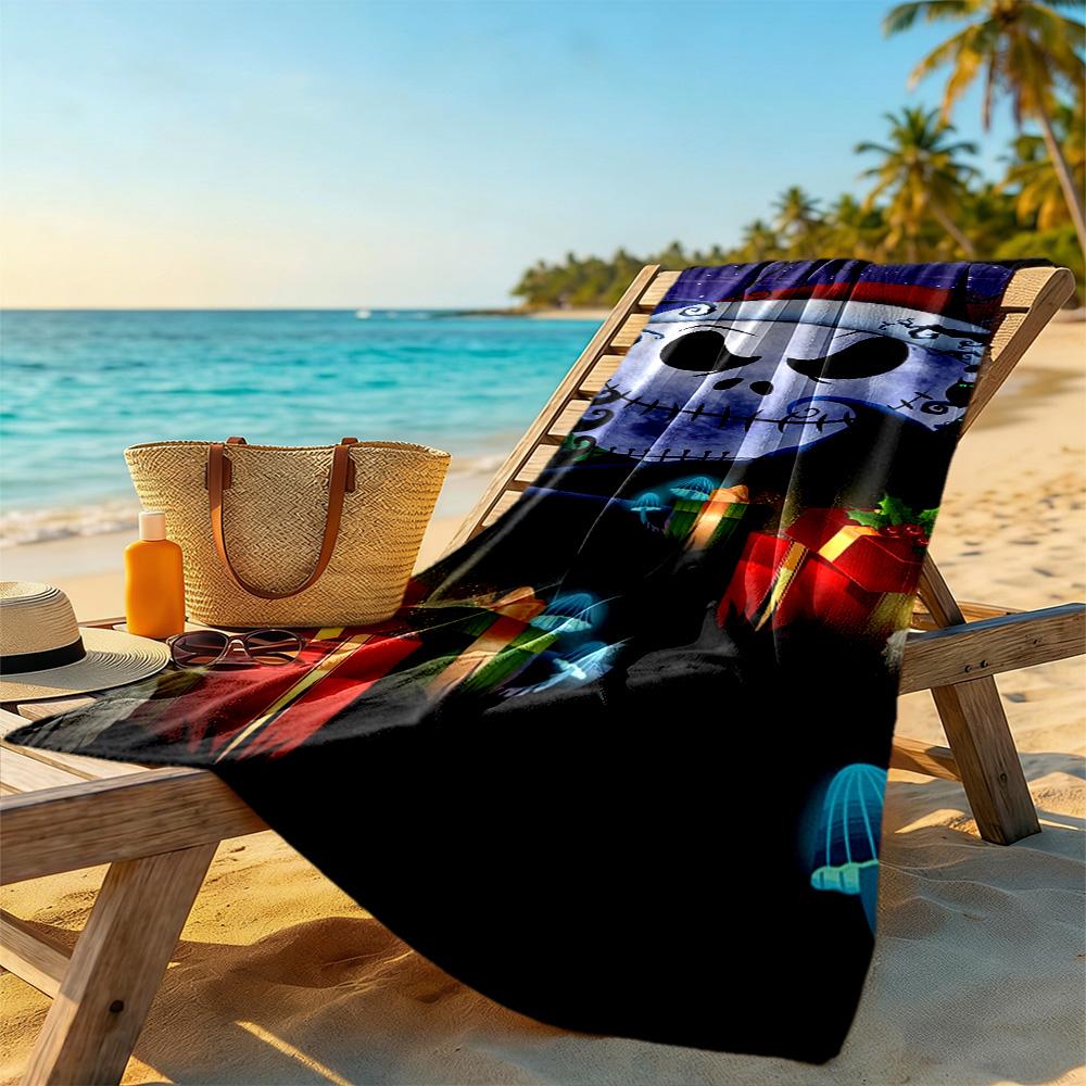 Christmas Nightmare Beach Towel Quick-Dry Soft Microfiber Comfortable Lightweight Perfect for Traveling Yoga Camping and Swimming