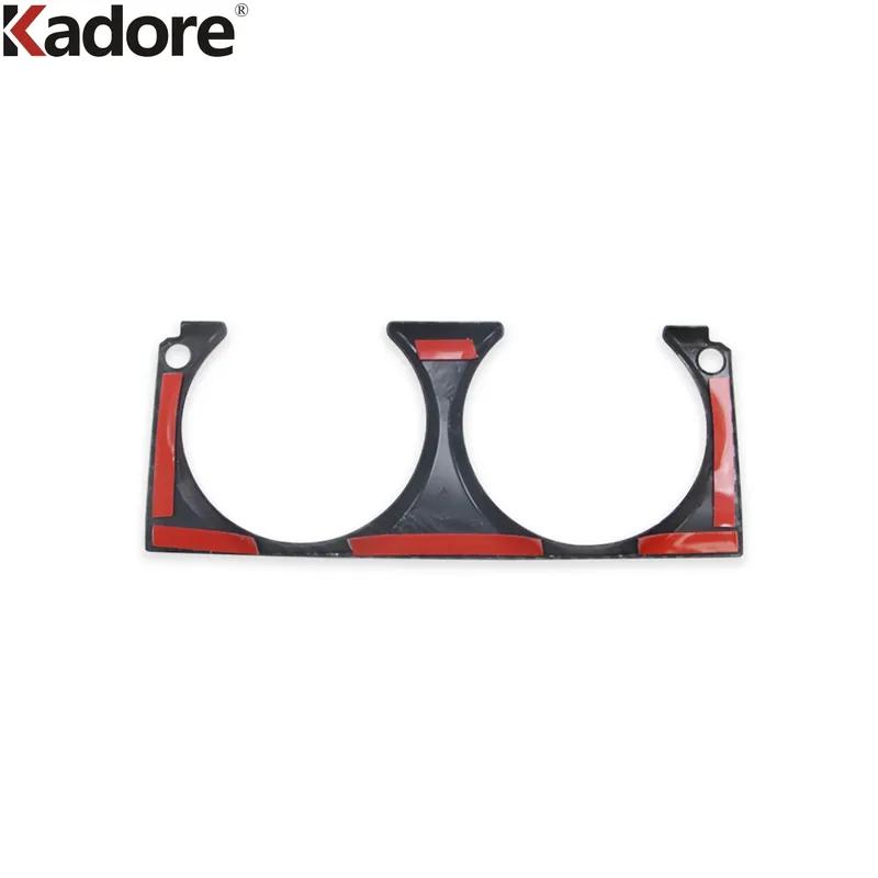 Car Center Console Water Cup Holder Frame Cover Trim For Toyota Sienna Carbon Fiber Interior Moulding Accessories