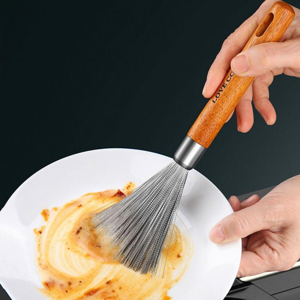 

Anti-Rust Stainless Steel Pot Brush Household Steel Wire Wok Brush Dishwashing Brush for Cleaning Pot Brush