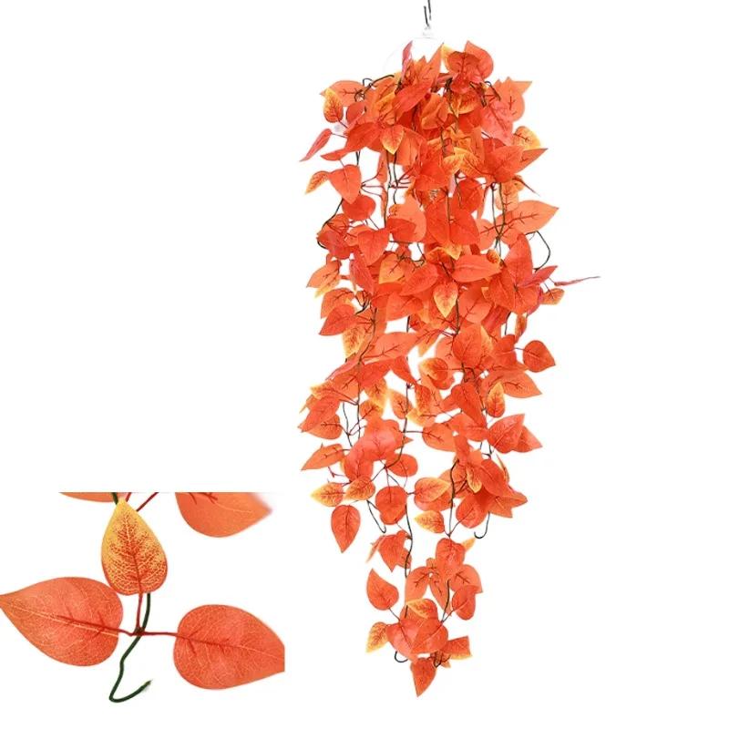 100cm Artificial Plant Creeper Wall Mounted Artificial Ivy Green Hanging Vine DIY Wreath Cover Pipeline Home Garden Decoration