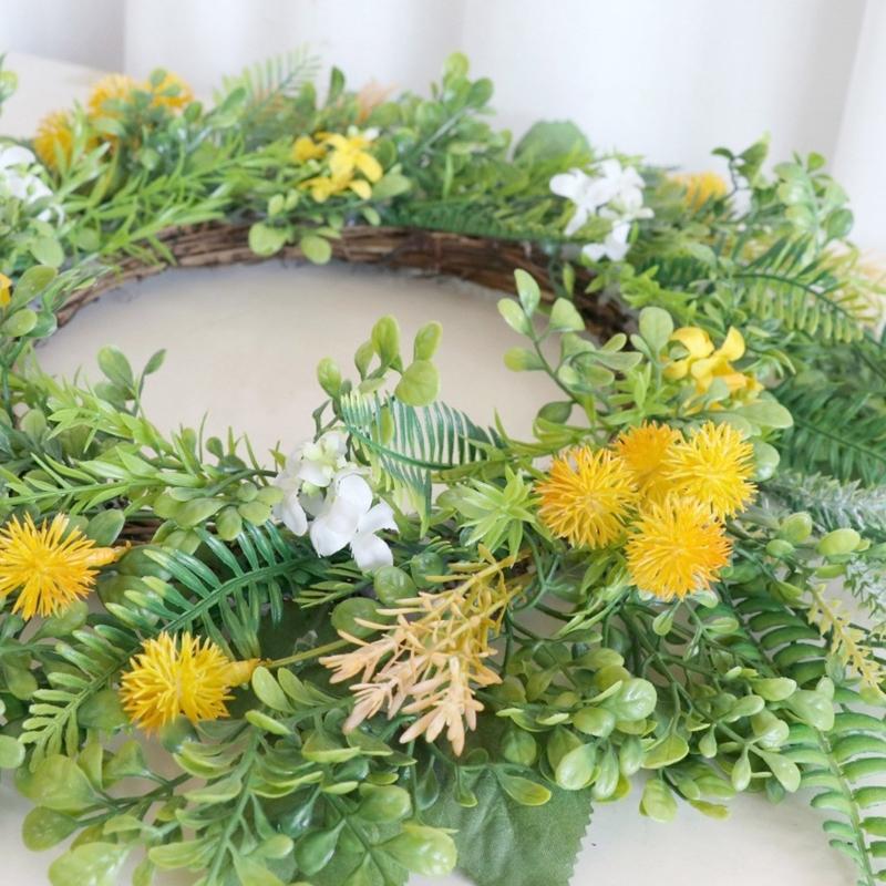 Artificial Flower Wreath Spring Wreath Decoration for Front Door Farmhouses Garden for Wedding Party Home Decoration