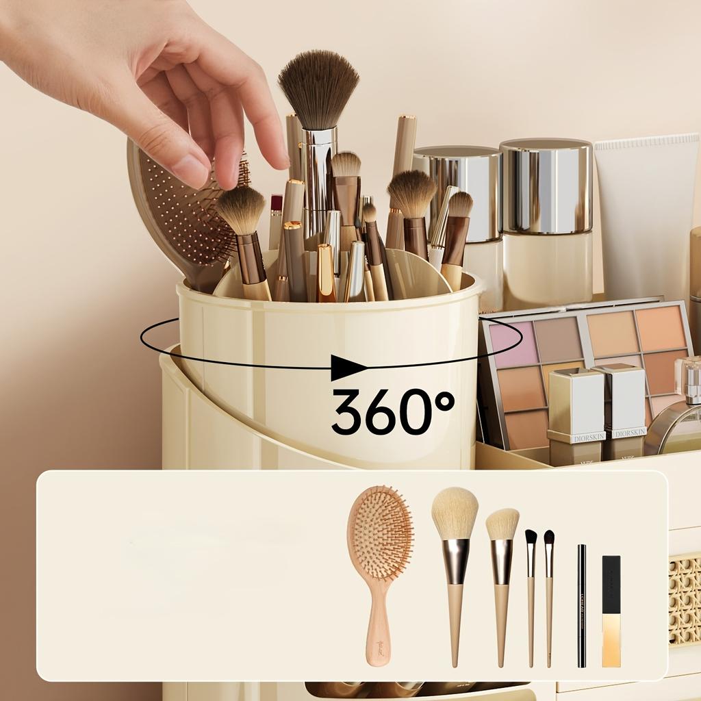 Make-up-Organizer mit Schubladen, große Kapazität, Arbeitsplatten-Aufbewahrung für Badezimmer, Schminktisch, Hautpflege, Kosmetik, Pinsel, Lippenstifte