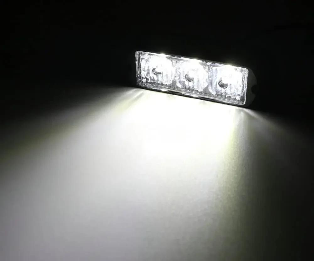 3 LED Amber Red Blue White Car Truck Emergency Strobe Light Engineering Rescue Vehicle Auto Caution Warning Flashing Lights