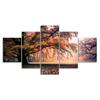 Autumn Forest Tree Majestic Scenery 5 Piece Canvas Wall Art Multi Panel Print Modern Poster Home Decor Picture Gift For Him For Her