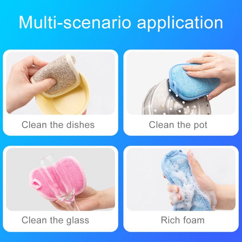 5 Stück Küchenspülschwamm mit Edelstahl-Netztuch zur Mehrzweckreinigung