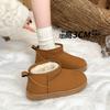 Fleece snow boots women wear thick soles, large size fur integrated short boots in winter, thickened non-slip cotton shoes