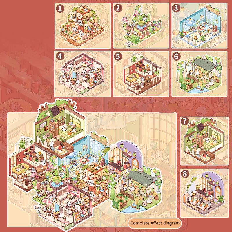 

1 Набор Модные Мини Наклейки Пейзаж Красочные Материалы для Ручного Счета Креативные Милые Наклейки Сцены Кабины Сделай Сам Подарки A2