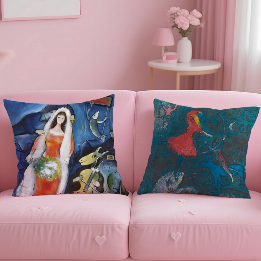 Classic Painter Marc Chagall Cushion Cover Soft & Easy-Wash Pillow Case – Versatile for Couch, Bed, Travel and Office