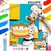 Donald Duck Chef Baking Cake Paint by Numbers Art Kit. Handmade Diy Painting Home Decoration Gifts