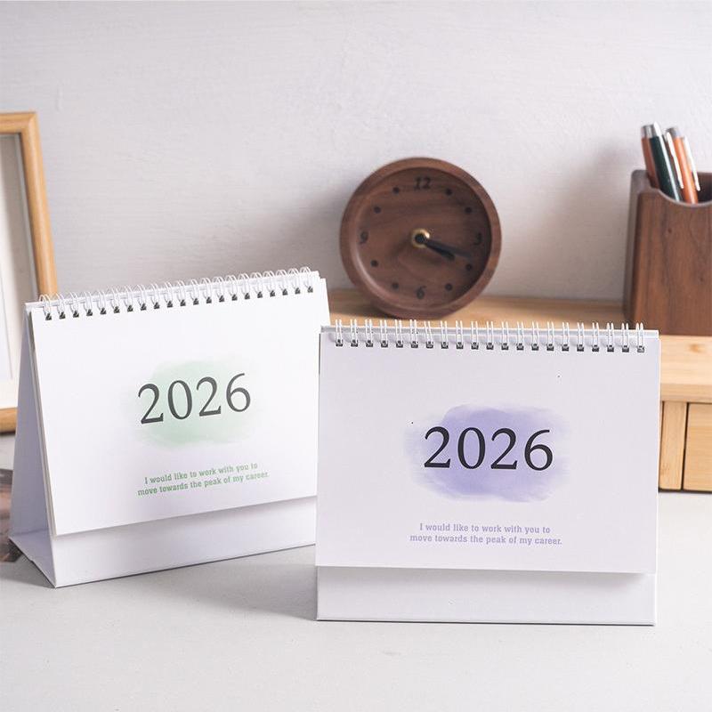 2026 English Version Calendar Gradient Desk Calendar Creative Coil Calendar Planner Desktop Decoration Office Stationery