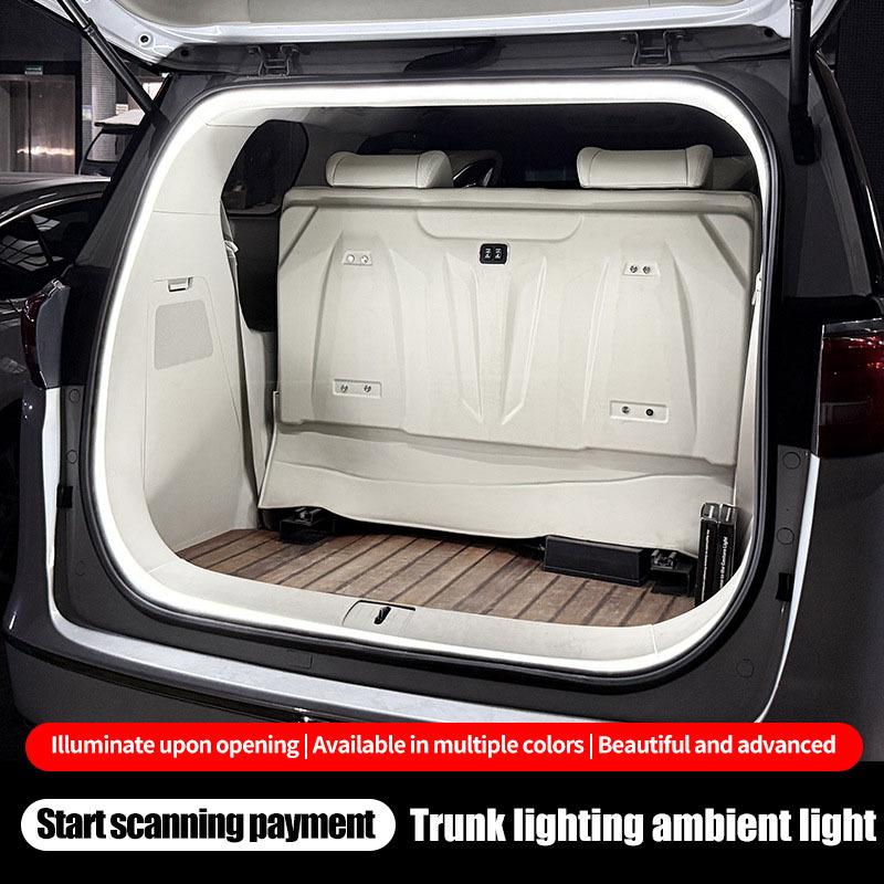 Car Trunk Dynamic Flowing Light Strip On/Off Scanning Trunks Lights Waterproof Flexible Atmosphere Lamp Accessories for Car SUVs