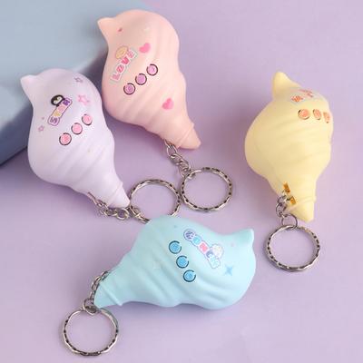 Mini-Muschelhorn Schlüsselanhänger mit Sprachrekorder Cartoon Spielzeug Anhänger für Taschen Rucksäcke Neuheit Handy Anhänger Greifautomat Preis Lustiges Geschenk für Kinder