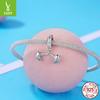 S925 Sterling Silver Pink Love Barbell Pendant Accessories, Fashionable Sports Diy Beaded Bracelet Accessories