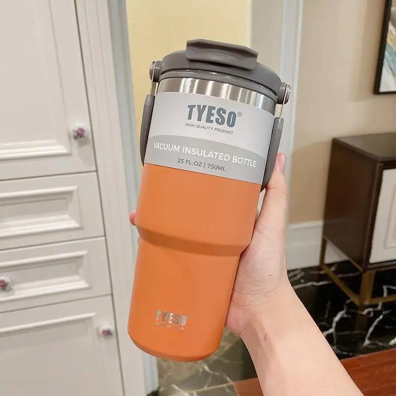 600ml 750ml 900ml Coffee Cup Thermal Vacuum Mug Stainless Steel Non-slip Leak-Proof Thermos Insulated Cup Milk Tea Water Bottle