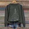 Ladies' Christmas Printed Casual Long Sleeved Round Neck Sports Hoodie Top