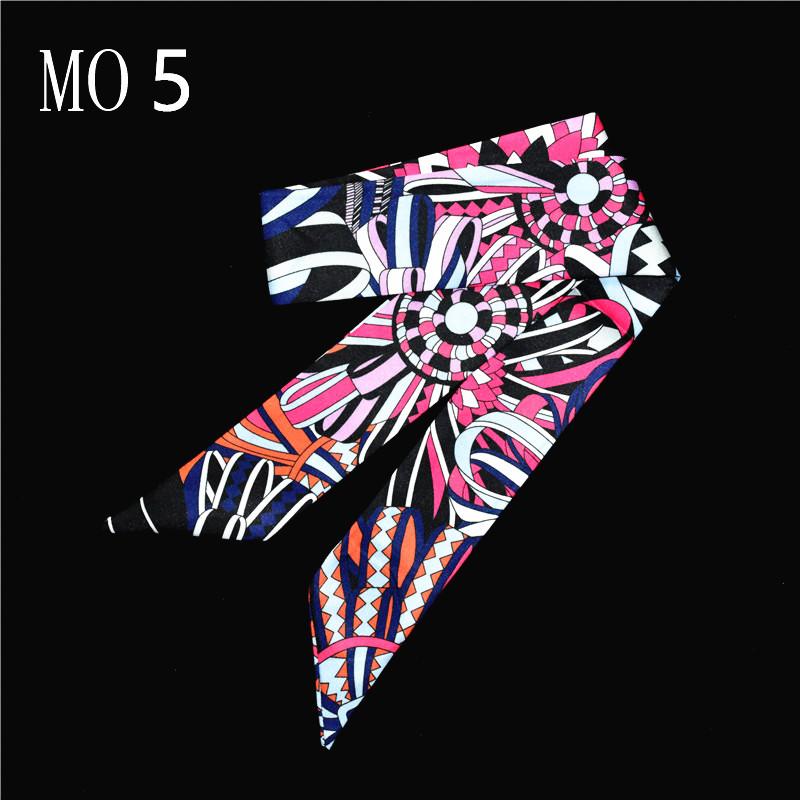 

2023 New Women Silk ribbons Headwear Brand Small Tie Print Silk Scarf For Womens Handle Gradient Color Bag Ribbon Scarves