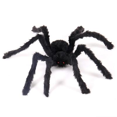 Suprimentos para Festa Adereços de Pegadinha Aranha de Pelúcia Preta Enfeite de Barra Casa Assombrada Decoração de Halloween