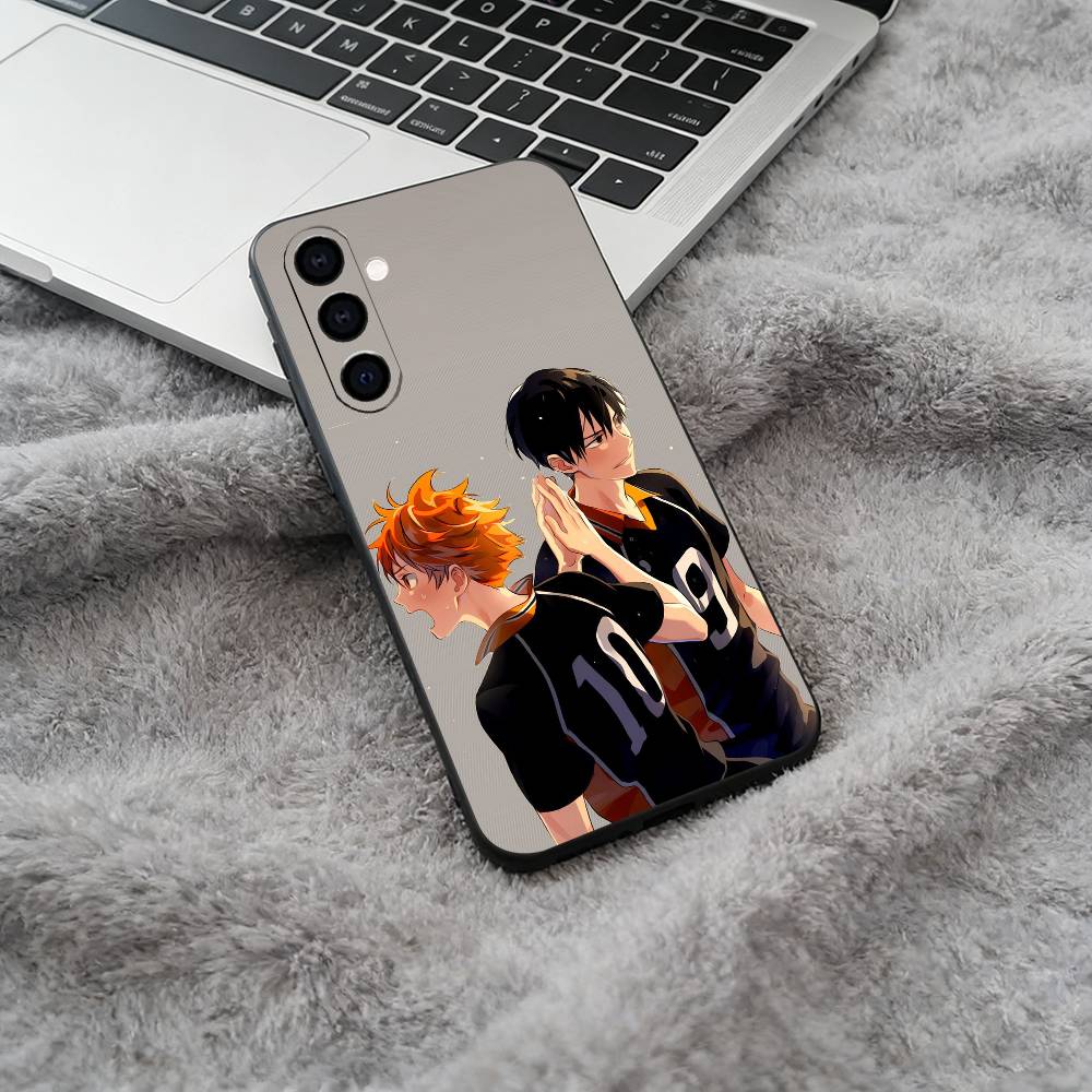 Shonen anime-H-Haikyu Phone Case For Samsung Galaxy A73,A71 A72,A70,A53,A52,A51,Soft Silicone Black Cover