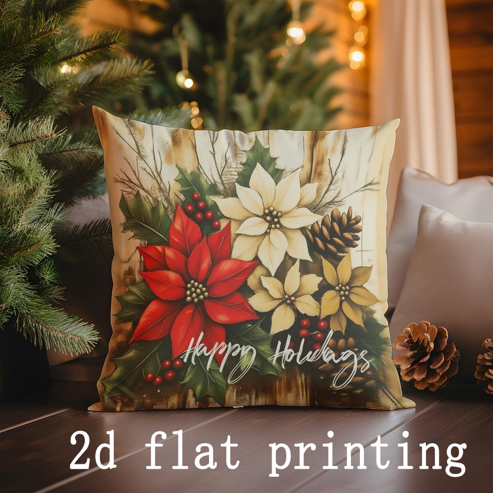 

Home Decor Christmas-themed Digital Print Pillow Covers Pattern Cushion Cover Suitable for Sofa Bedroom Car Pillow Cover 16x16Inch