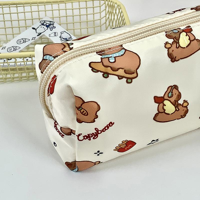 Cute Kawaii Good-Looking Capibala Pattern Print Stationery Bag Simple Pencil Case Pen Bag School Supplies Student Gift