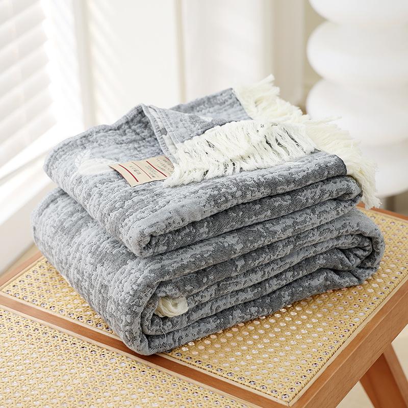 Neuer Stil, reine Baumwolle, Quaste, vierlagiges Gaze-Handtuch, Steppdecke, doppelte klimatisierte Decke, Baumwoll-Sofa-Handtuch, vier Jahreszeiten, Mittagspausen-Abdeckung, Decke