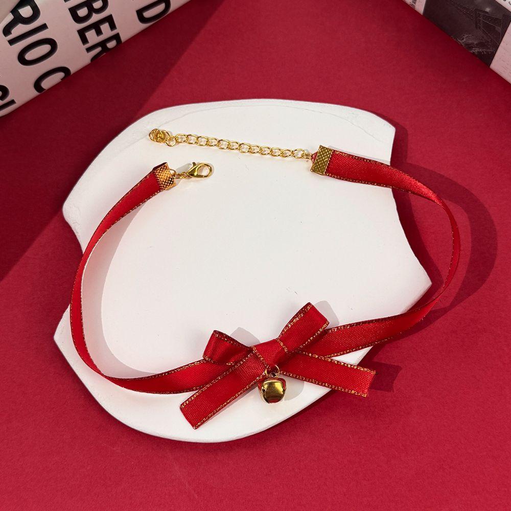 Velvet Bowknot Christmas Choker Plush Xmas Clavicle Chain Jewelry Accessories