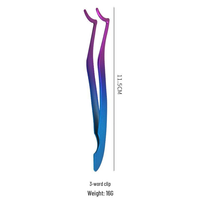 Multi-color Stainless Steel Eyelash Tweezers: New Style Round Head Safety Applicator Clamp
