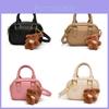 Stylish Korean Style Mini Shoulder Bag For Girls With Adorable Bear Pendant For Daily Use