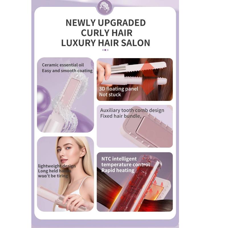 New Wireless Rechargeable Hair Straightener Comb, Portable Anti-Damage Hair Care Styling Brush for Home Travel Use