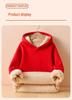 Girls' Plus Velvet Lambswool Hooded Sweatshirt - Warm, Thickened Pullover for Spring 2026 Trend