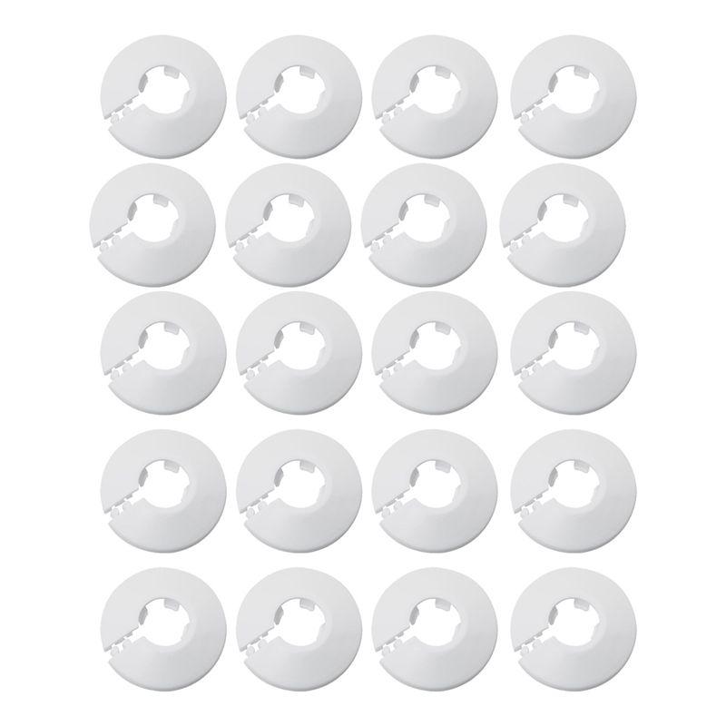 BHBL 20 Pezzi Copertura Decorativa per Tubo dell'Acqua con Flangia da 1/2 Pollice Copertura Tubo Bianca da 16mm Decorazione Tubo a Muro Radiatore