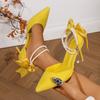 Women's Shoes Summer New Design Pearl Bow Niche Temperament Versatile Stiletto Shoes
