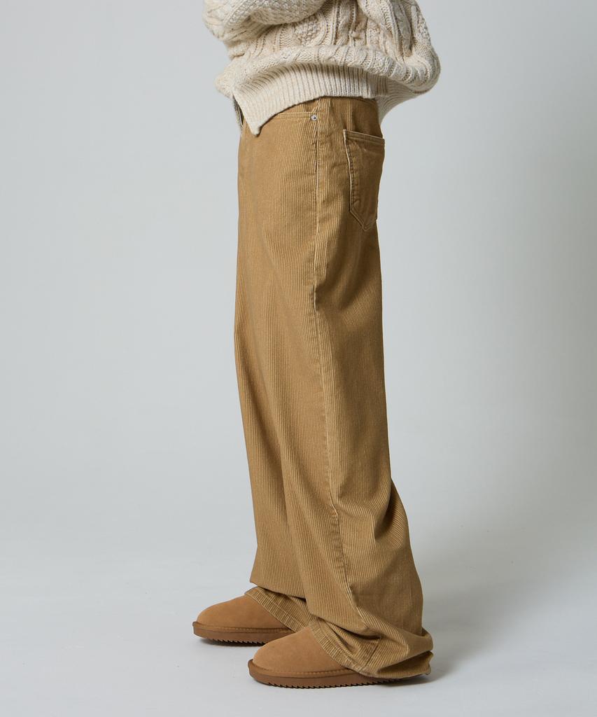 UNKNOWN PLANET Daily Wide Corduroy Pants Beige