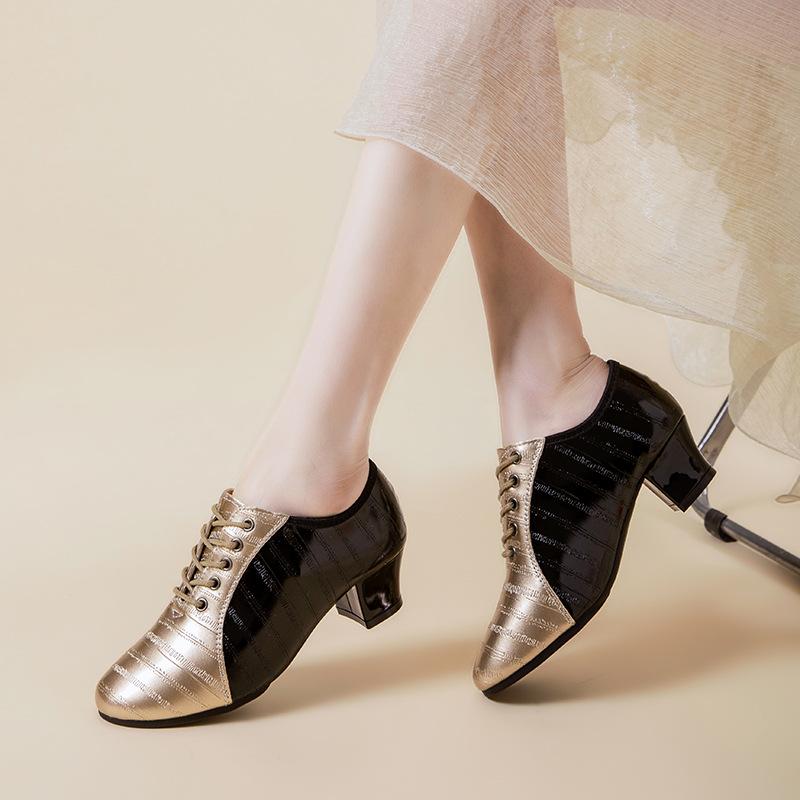 Sneakers Latin Dance Shoes For Women Embossed Two Tone Soft Sole Cha Rumba Latin dance Jazz Dance Shoes For women
