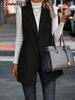Women's Elegant Vest Autumn Winter New Fashion Blazer Sleeveless Jacket