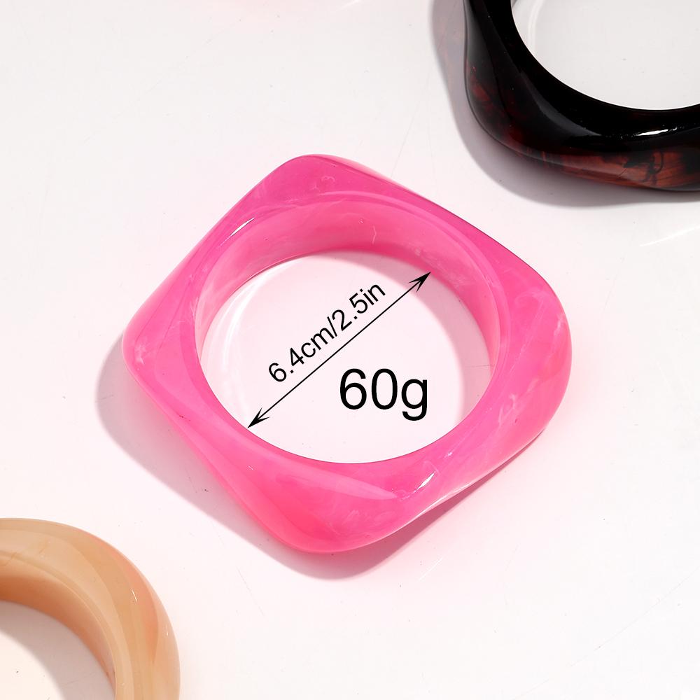 Summer Trendy Acrylic Square Cuff Bracelets for Women Candy Color Chunky Geometric Wide Bangle Stackable Jewelry Birthday Gift