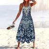 Wind Summer New Fashion Vacation Wind Flower Print Sleeveless Women's Dress