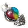 Natural Rainbow Solar Quartz Gemstone 925 Steling Silver Pendant 2.44" t8H45