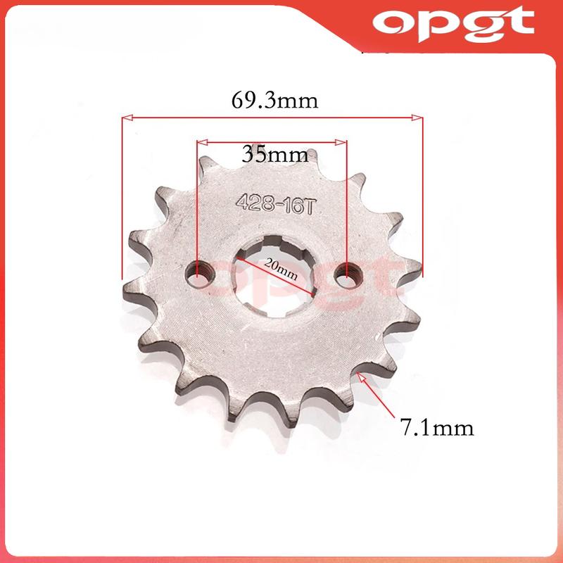 OPGT 428 130L Chain Set with 16T Front Sprocket &40T Rear Sprocket for 125cc 150cc 200cc 250cc ATV Go Kart UTV Buggy Quad
