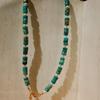 Fresh women's necklace, pearl texture, retro style jade pattern agate necklace, geometric pendant, light luxury