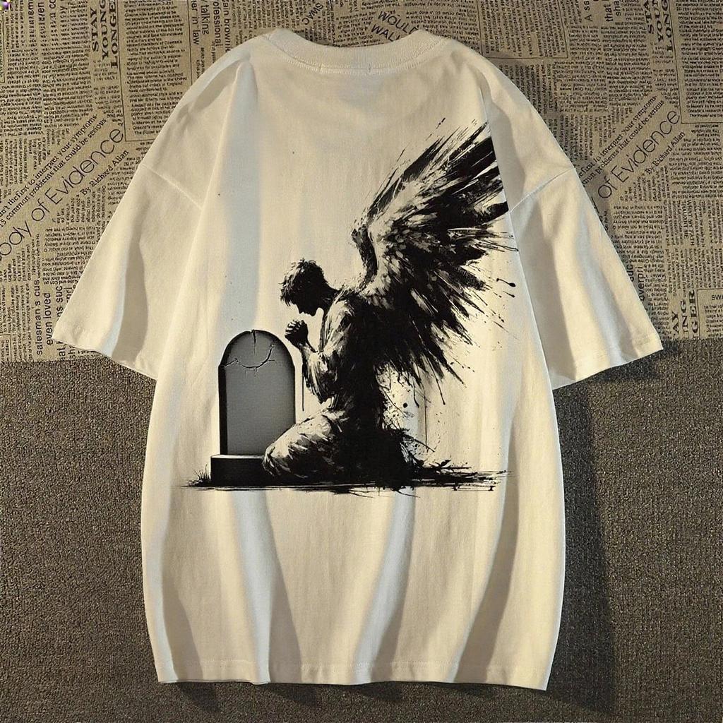 2025 American Devil Style Printed Short-sleeved Summer Casual Fashion Top Crew Neck Cotton Cool Breathable T-shirt