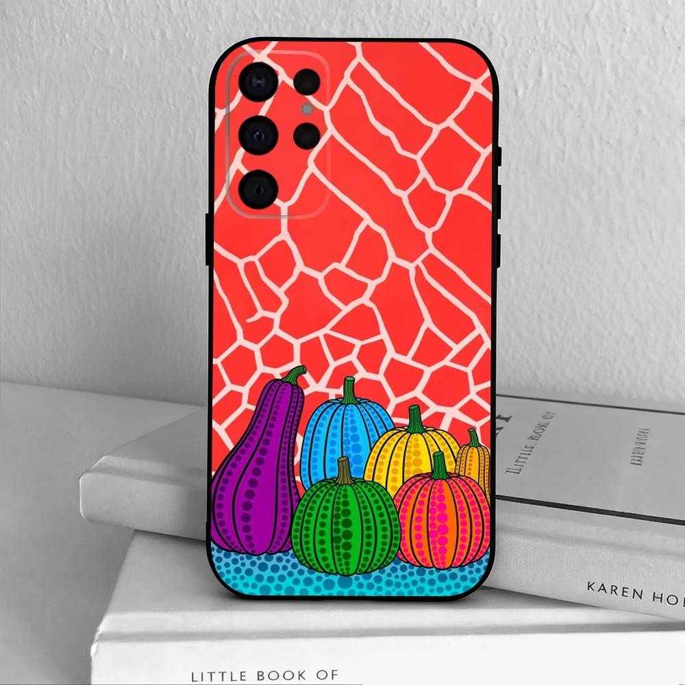 F-Funny Pumpkin Y-Yayoi K-K-Kusama  Phone Case For Samsung S25,24,23,22,30,21,10,9,Ultra,Plus,Lite,FE,4,5 G Soft Black Case