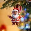 Cute Cartoon Santa Claus Pattern Acrylic Pendant For Christmas Decoration