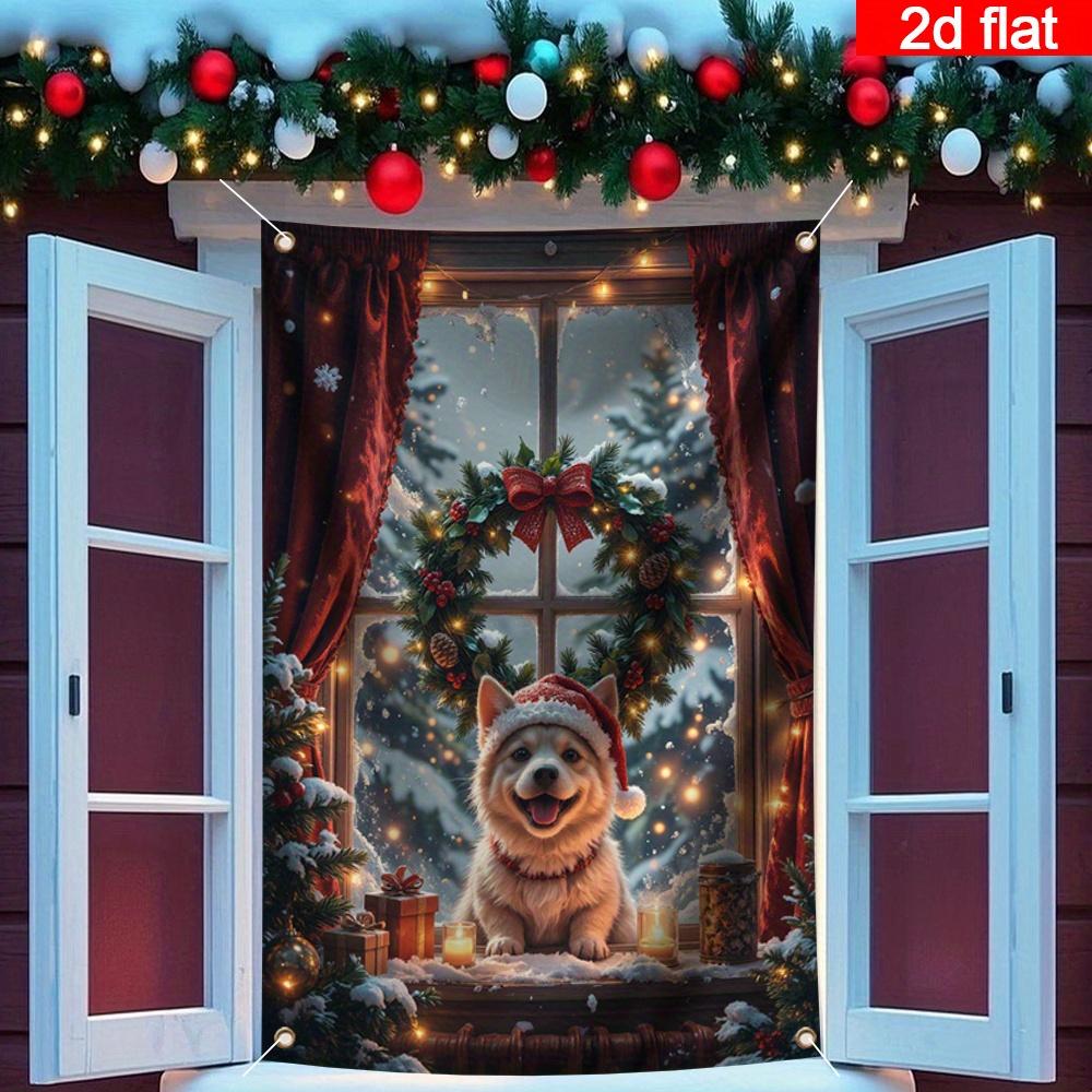 Decorazione Banner da Appendere alla Finestra di Natale Babbo Natale Albero di Natale Forniture per Feste