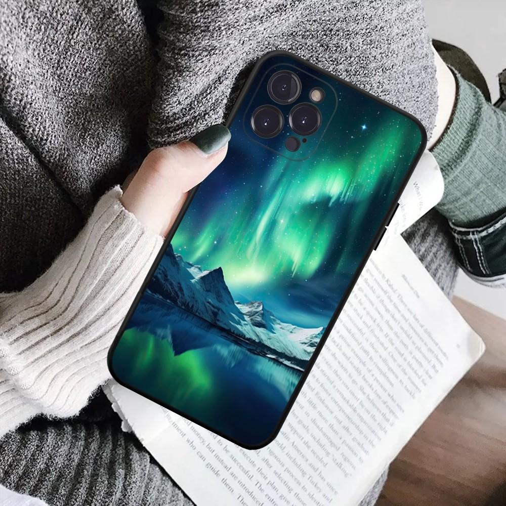 Beautiful Northern Lights Phone Case For IPhone 16 15 8 7 6 6S Plus X SE XR XS 14 11 12 13 Mini Pro Max Mobile Case