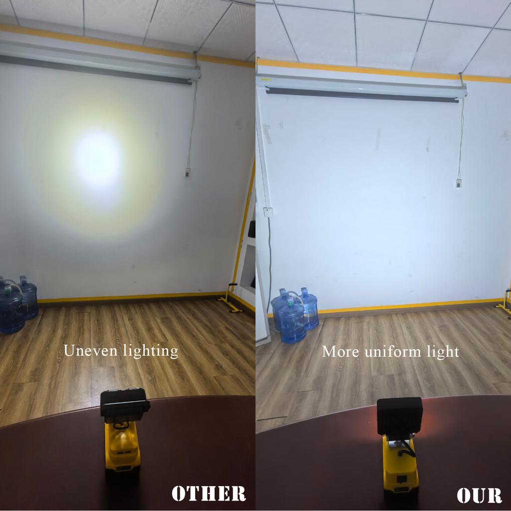 5200LM Portable 48W LED Work Light Cordless Work Light Adjustable Base Rechargeable LED Flood Light for DeWalt No Battery