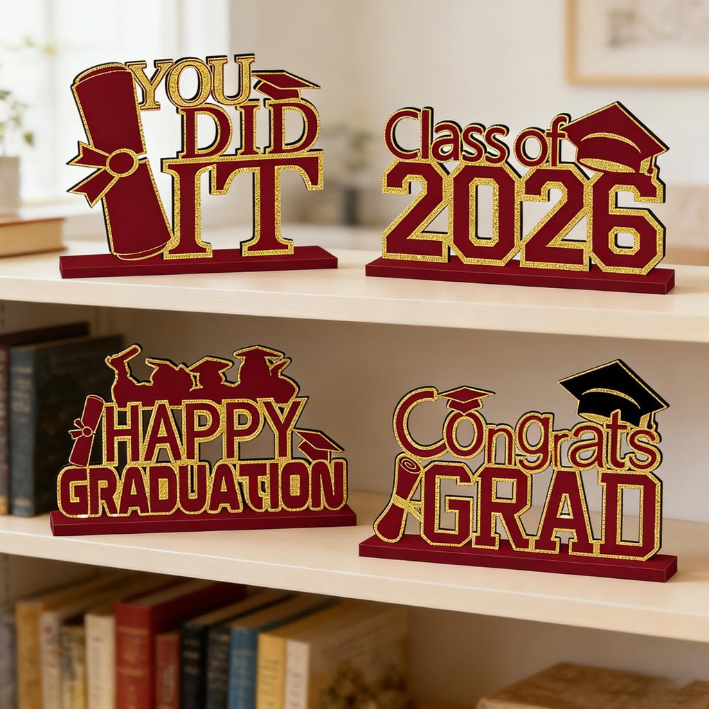 4-piece Graduation Decoration Set, Graduation Table Decoration, Multi-tiered Tray Decoration, Suitable For The 2026 Graduation .