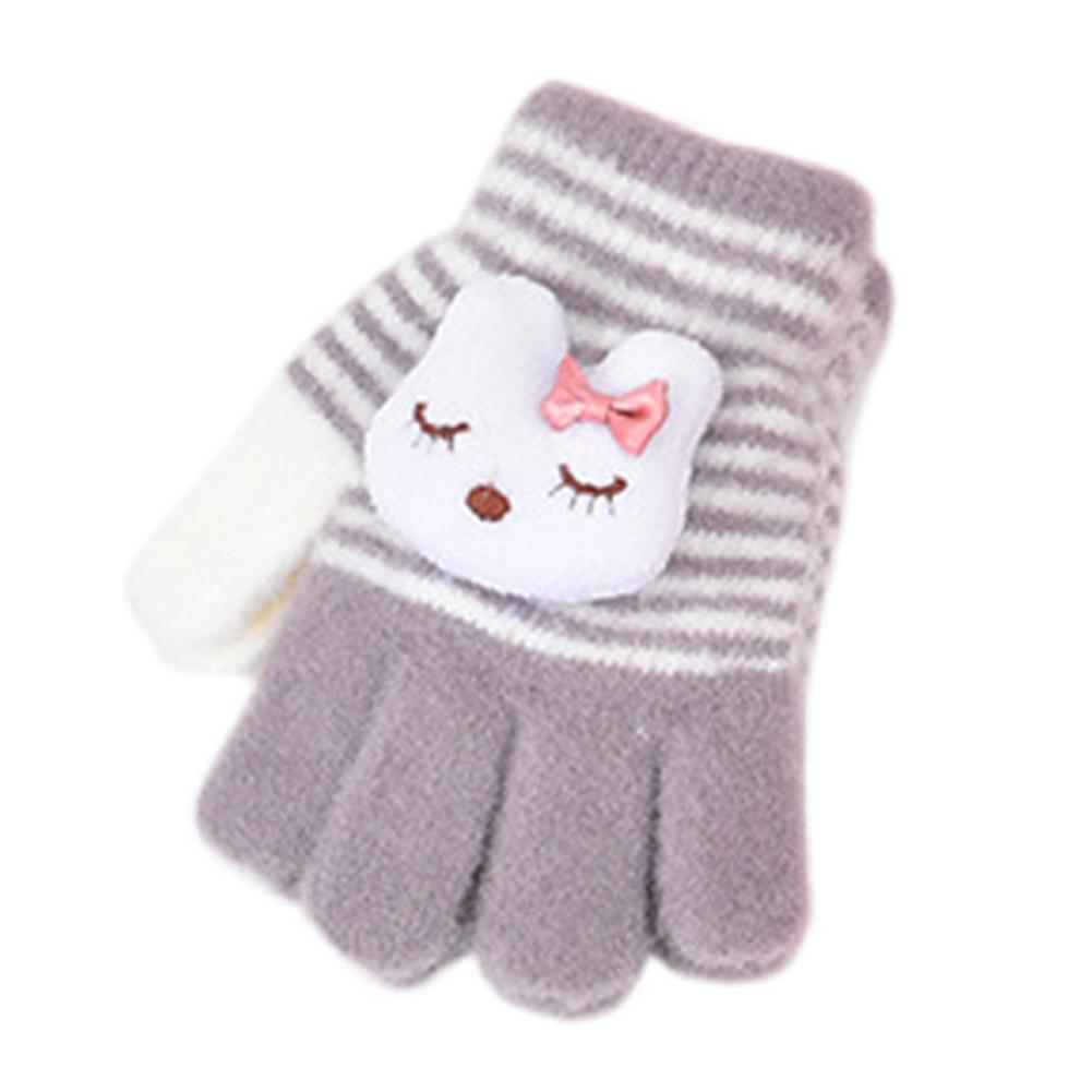 Vinter Barnhandskar Helfingerhandskar Stickade Mjuka Barnvantar Pojkar Flickor Handskar Tjocka Håll Varma Hösthandskar