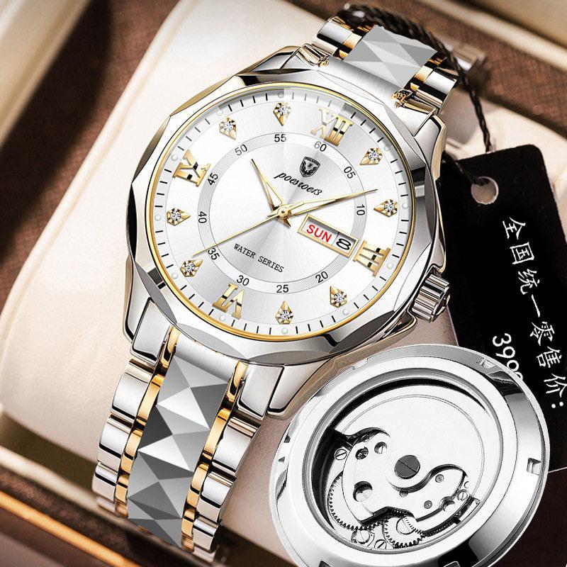 Relógio Automático Skeleton Importado Suíço - Feminino & Masculino Luminoso à Prova d'Água